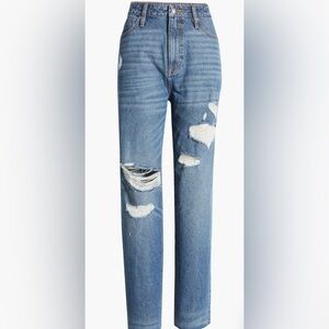 NEW VIGOSS- Ripped Super High Waist Tapered Jeans